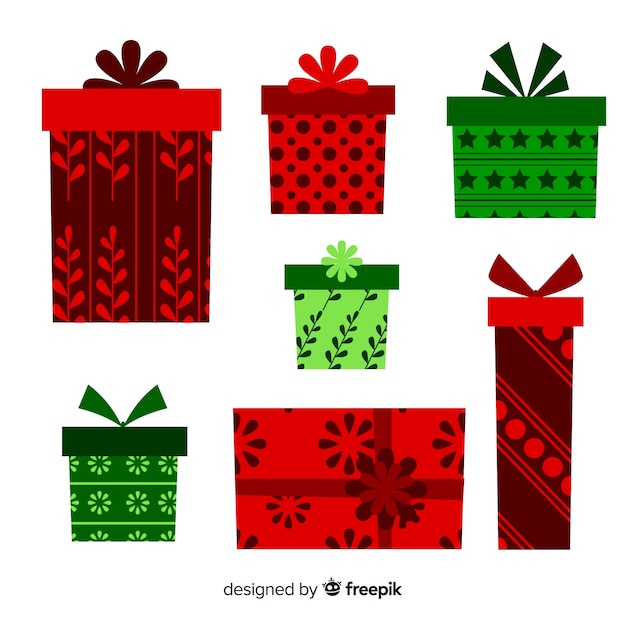 Free vector christmas gift boxes set