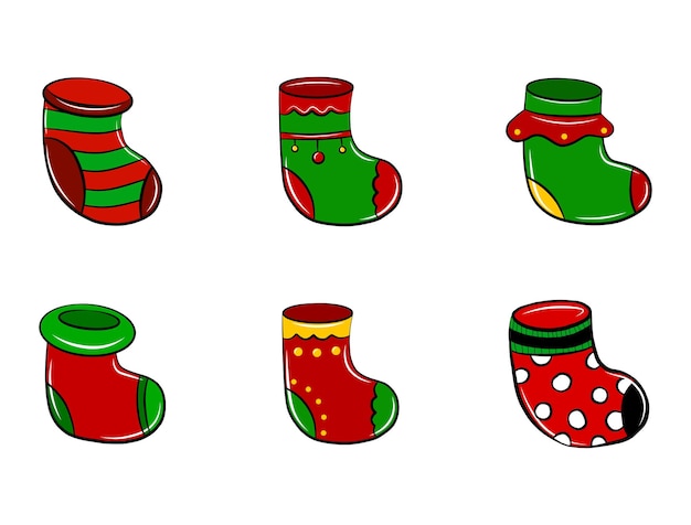 Free Vector | Outlined christmas icons set