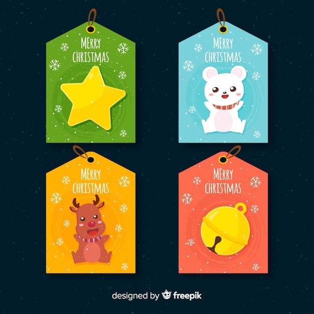 Free vector christmas gift tag collection