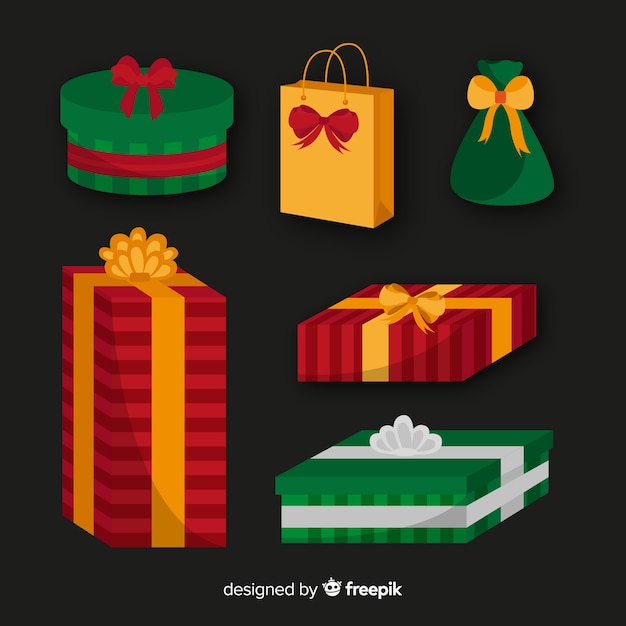 Free vector christmas gifts collection