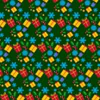 Free vector christmas gifts pattern