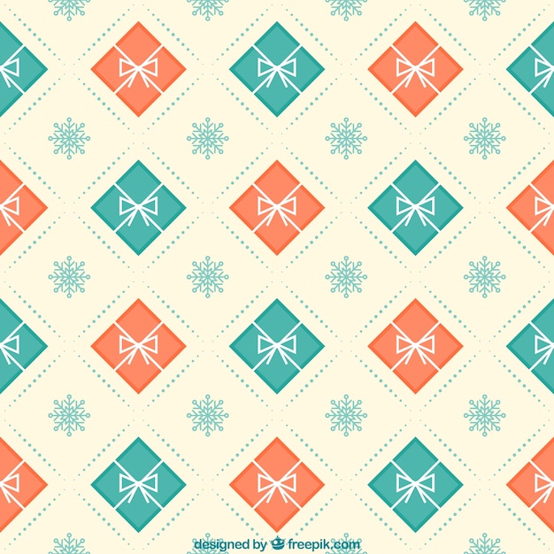 Free vector christmas gifts pattern