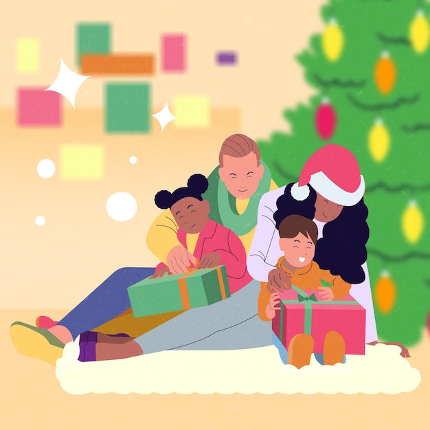 Free vector christmas gifts scene