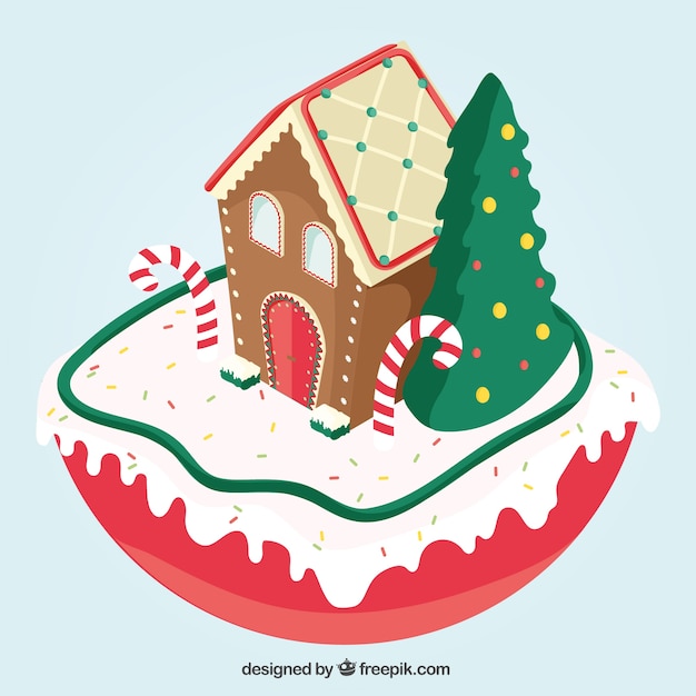 Free vector christmas gingerbread house