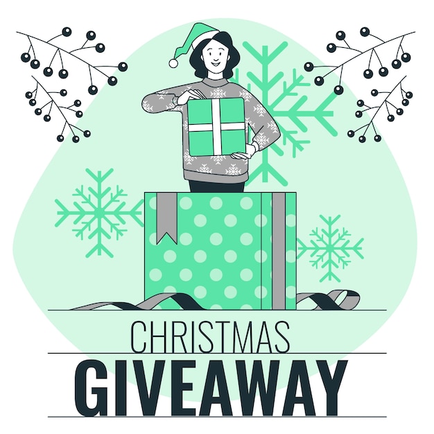 Christmas giveaway concept illustration