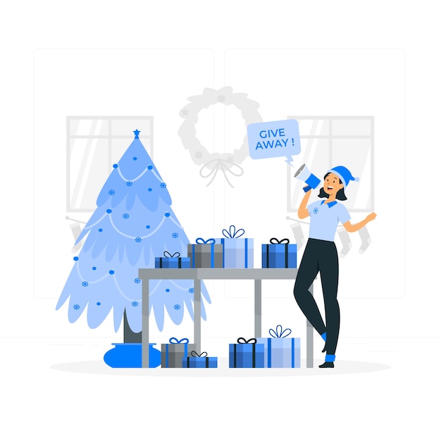Free vector christmas giveaway concept illustration
