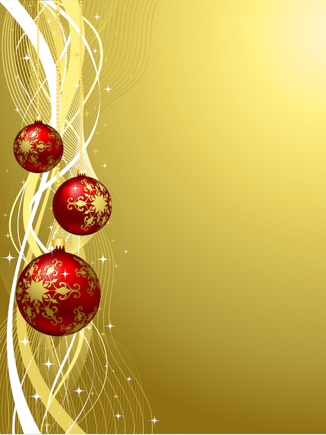 Christmas golden background with balls