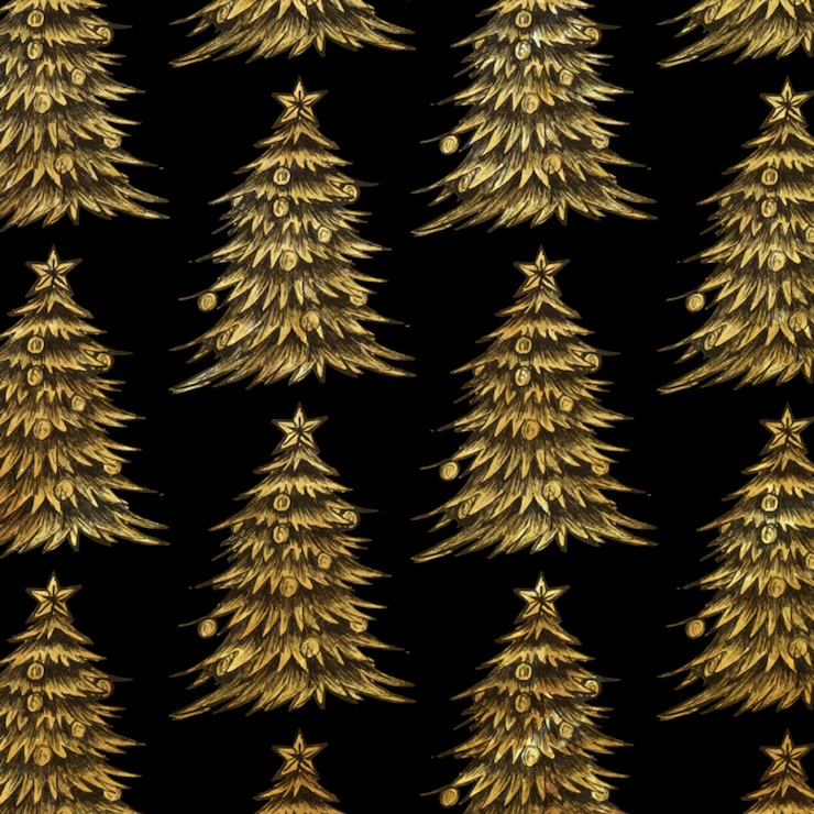 Free Vector christmas golden hatching style elements background