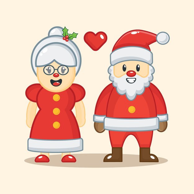 スキーブーツとかわいいサンタクロース クリスマスイラスト プレミアムベクター