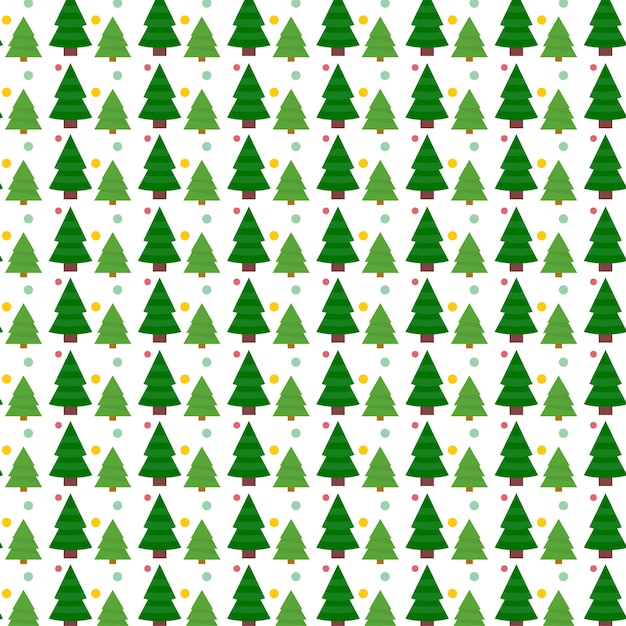 無料ベクター クリスマスグリーンツリーパターン