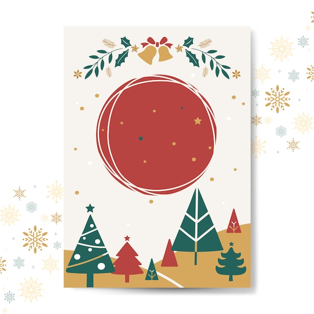 Бесплатное векторное изображение Рождественский открытки макет вектор