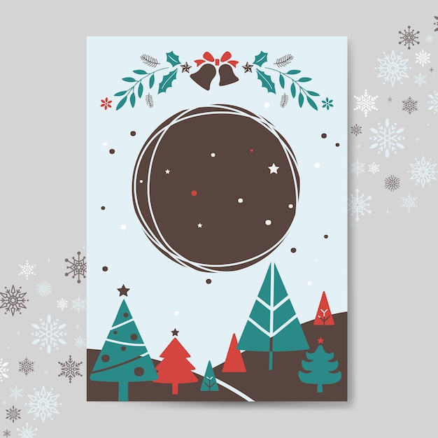 Christmas greeting card mockup vector