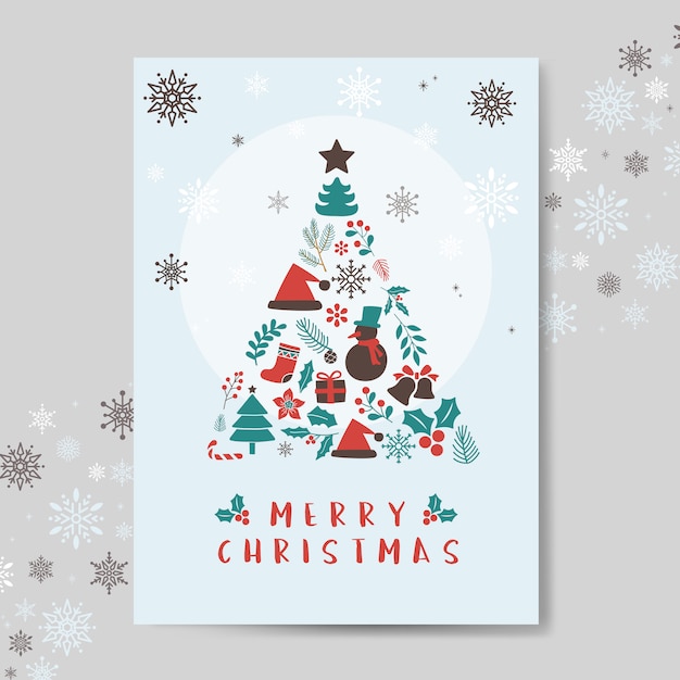 Бесплатное векторное изображение Рождественский открытки макет вектор