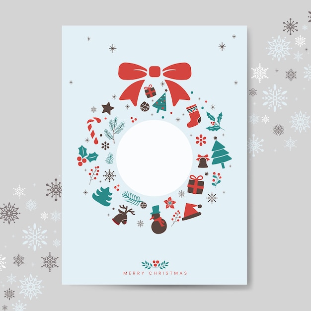 Free vector christmas greeting card template