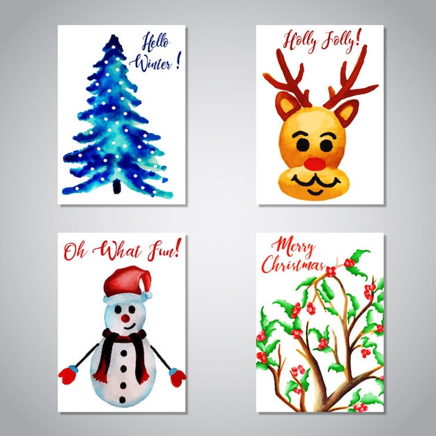 Free vector christmas greeting cards collection