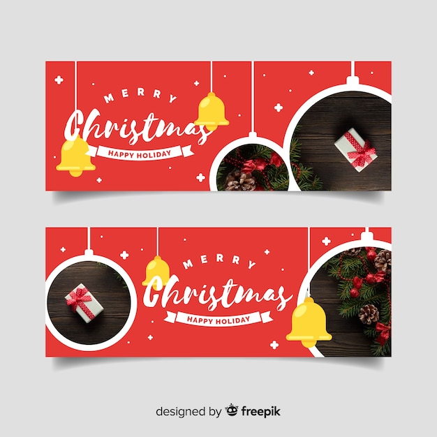 Christmas greeting hanging photographs banner