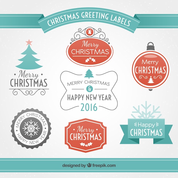 Christmas greeting labels