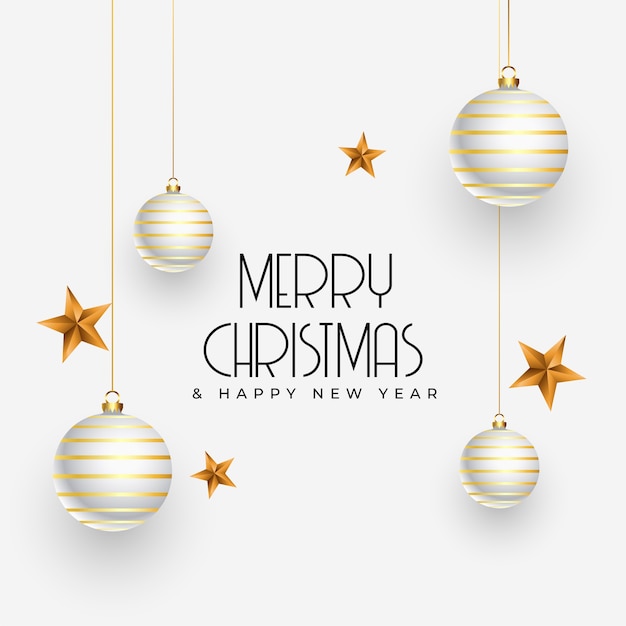 Christmas greeting  with realistic decoration elements