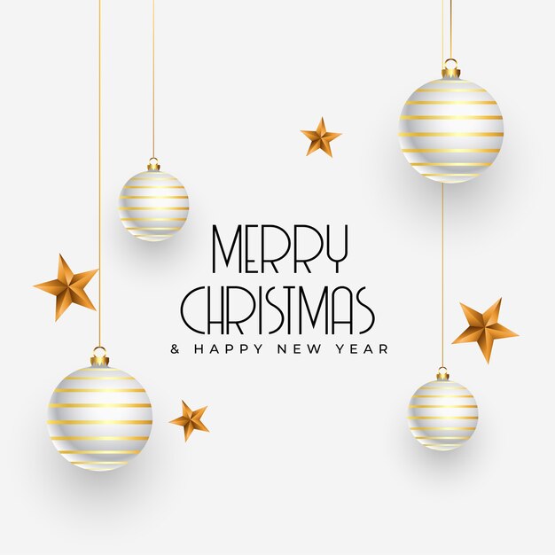 Christmas greeting  with realistic decoration elements