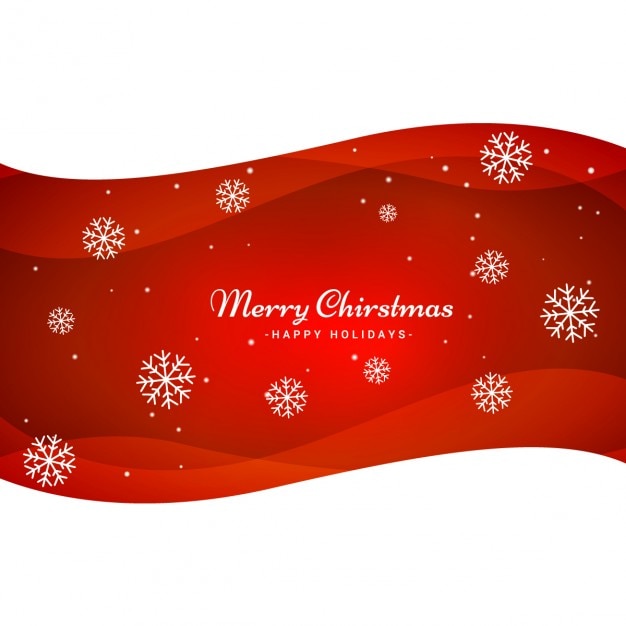 Free vector christmas greeting with red wave
