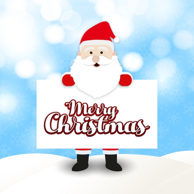 christmas greetings card with santa clause 