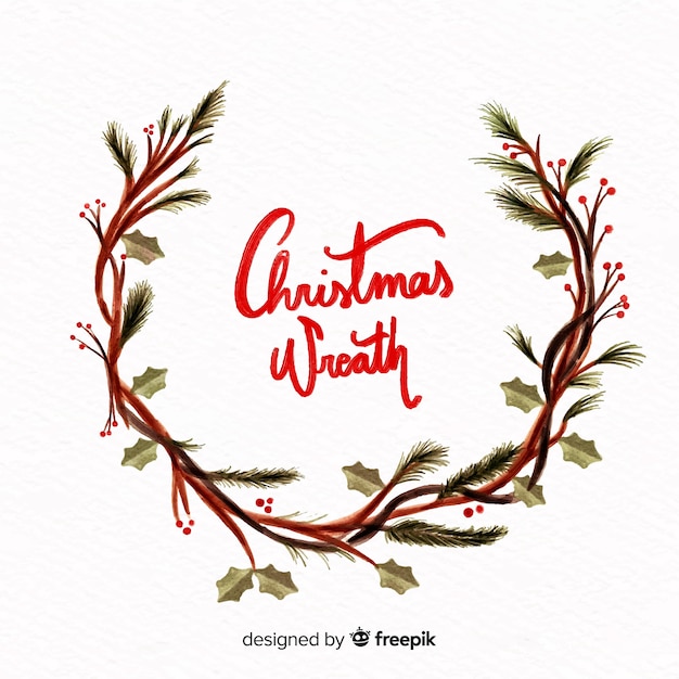 Christmas hand drawn wreath