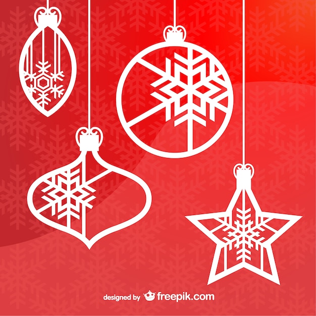 Free vector christmas hanging ornaments