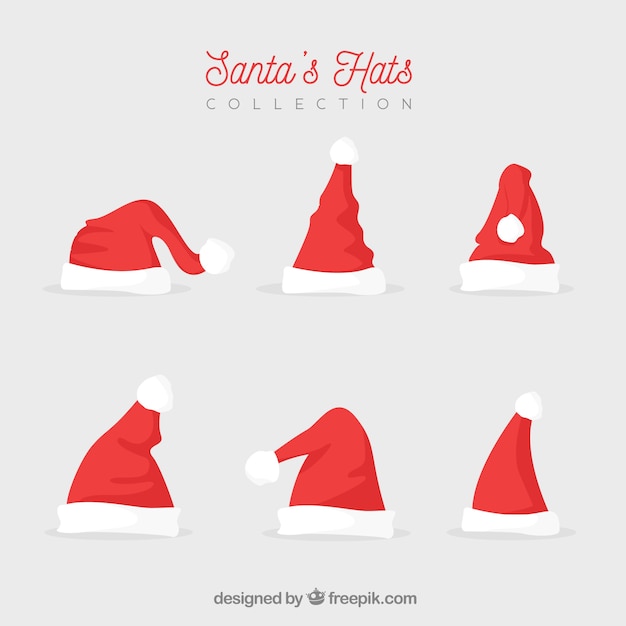 Бесплатное векторное изображение Рождественские шляпы установлены