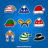 Free vector christmas hats stickers