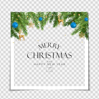Christmas holiday party photo frame background happy new year and merry christmas poster template