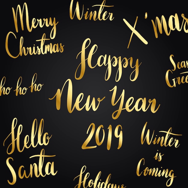 Free vector christmas holiday typography style vector