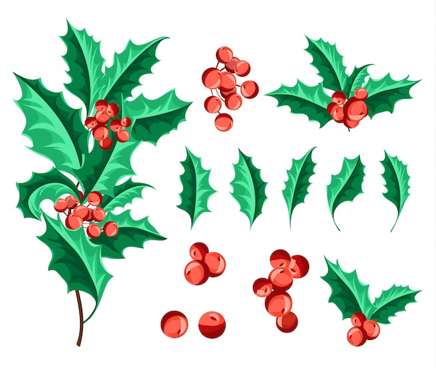 Christmas holly berry set.