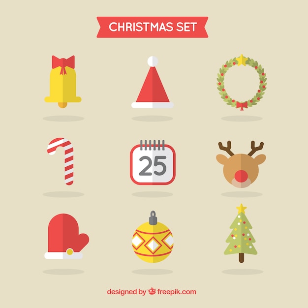 Free vector christmas icon collection