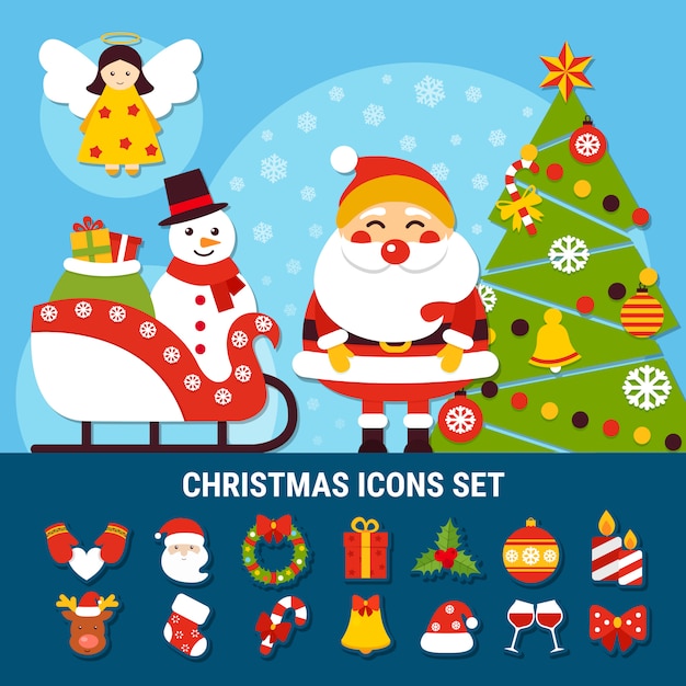 Christmas icons set