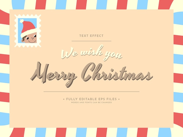 Free vector a christmas illustration with text effect