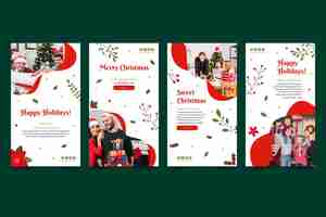 Free vector christmas instagram stories collection