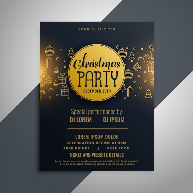 Free vector christmas invitation flyer poster design