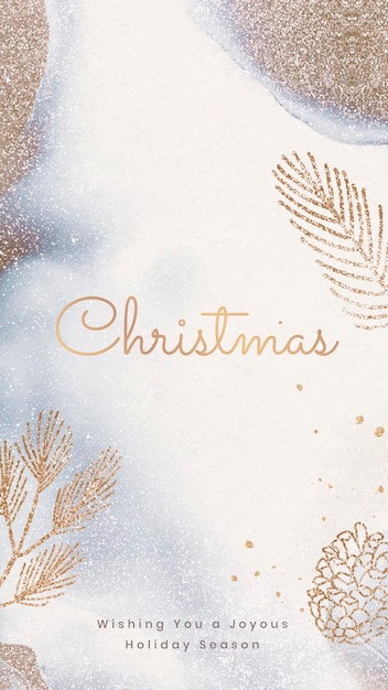 Free vector christmas iphone wallpaper template, festive holiday design vector