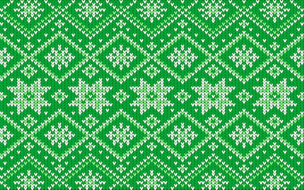 Whi 및 녹색 기하학적 모양이 있는 크리스마스 자카드 패턴