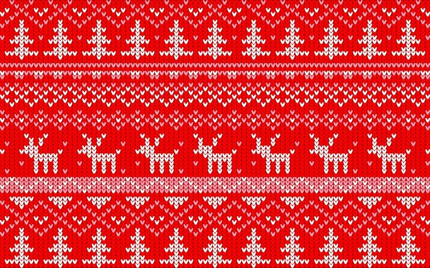 クリスマスジャカードパターン赤と白