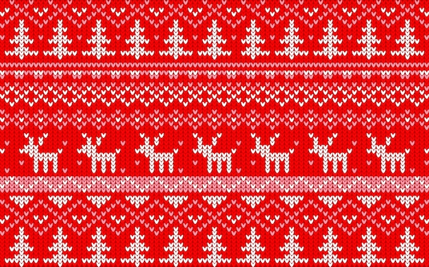 Christmas jaquard pattern red and white