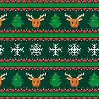 Free vector christmas knitted pattern