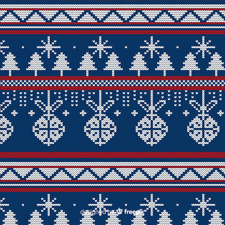 Free Vector christmas knitting pattern