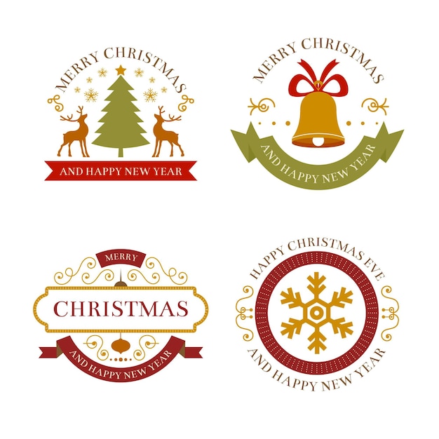 Christmas label collection in flat design