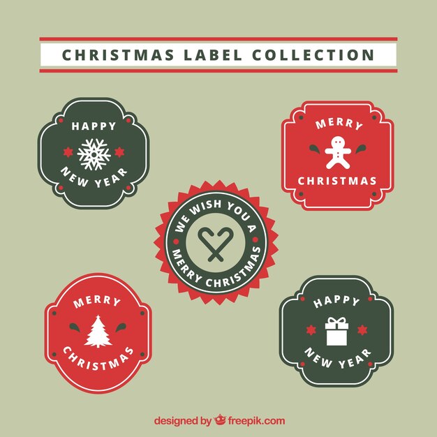 Christmas label collection of four