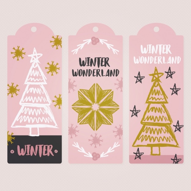 Free vector christmas labels collection