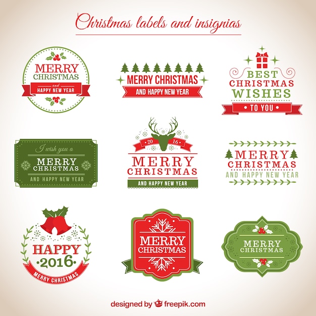 Christmas labels and insignias