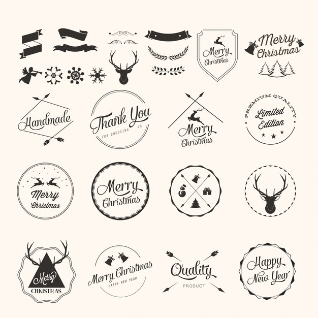 Christmas labels set