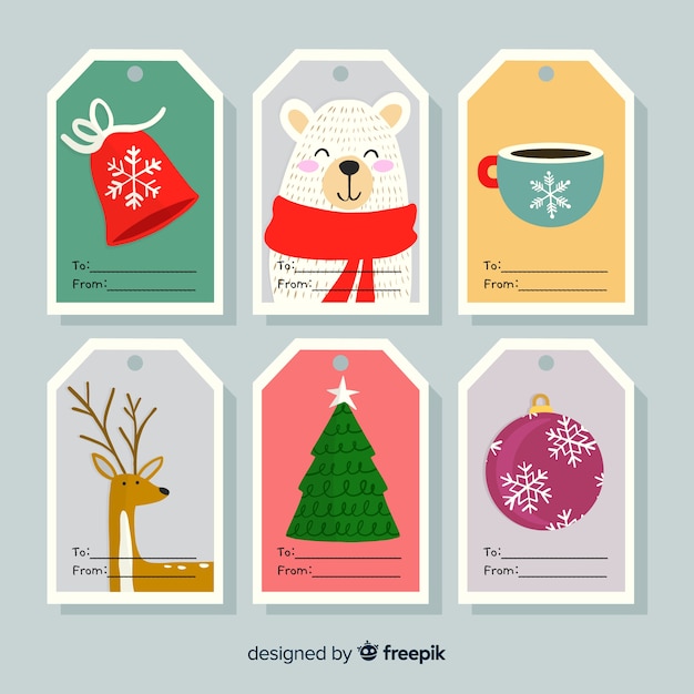 Free vector christmas labels set