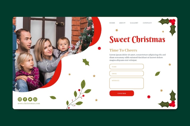 Free vector christmas landing page concept